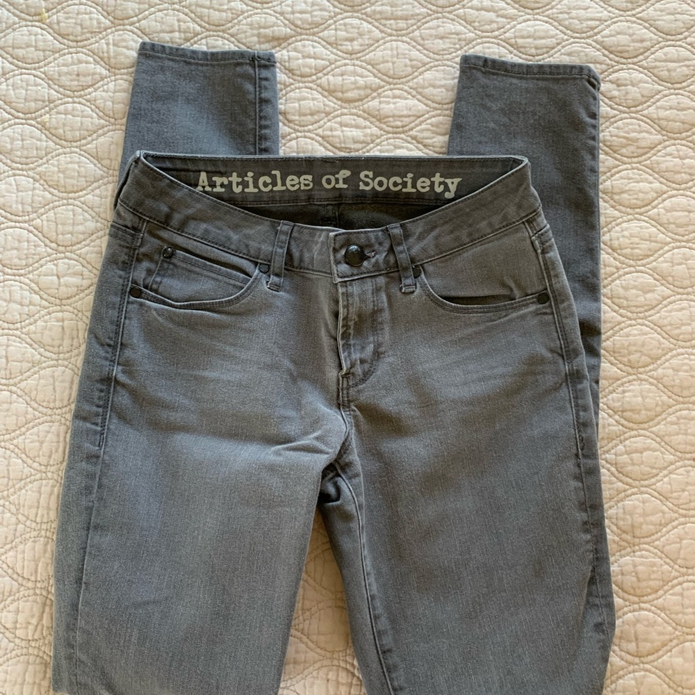 EUC Articles of Society gray stretch skinny jeans